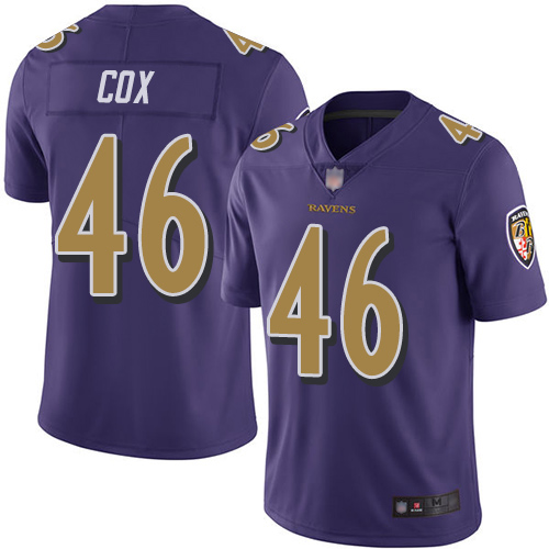 Baltimore Ravens Limited Purple Men Morgan Cox Jersey NFL Football #46 Rush Vapor Untouchable
